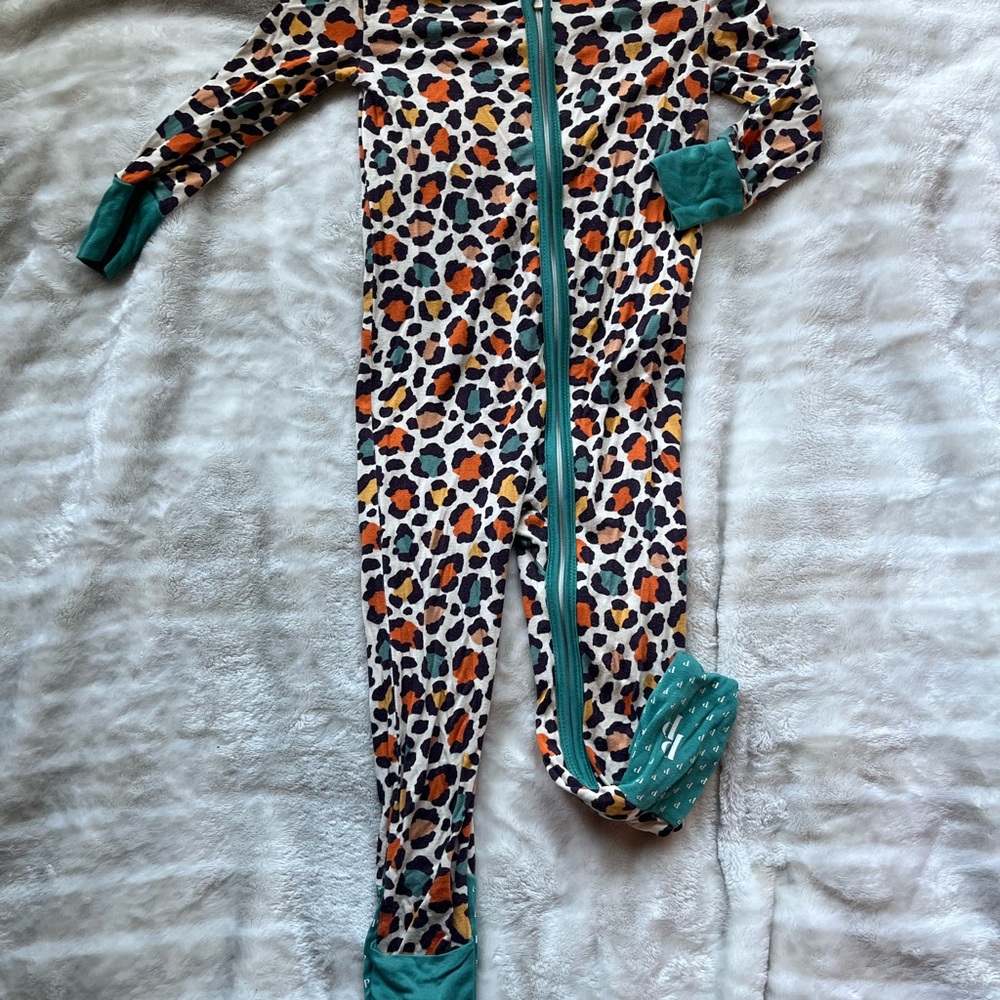 Leopard Print Kids One Piece Pajama